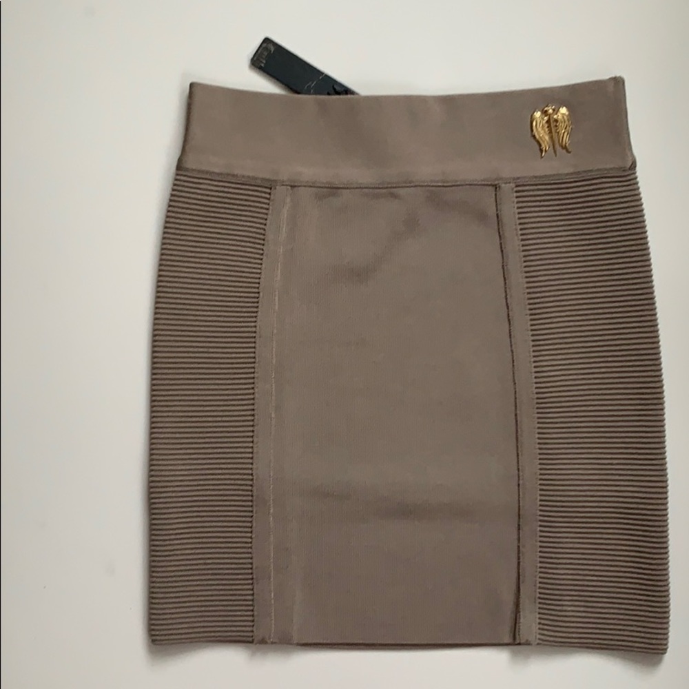 NWT Faith Connexion taupe bandage mini skirt 6